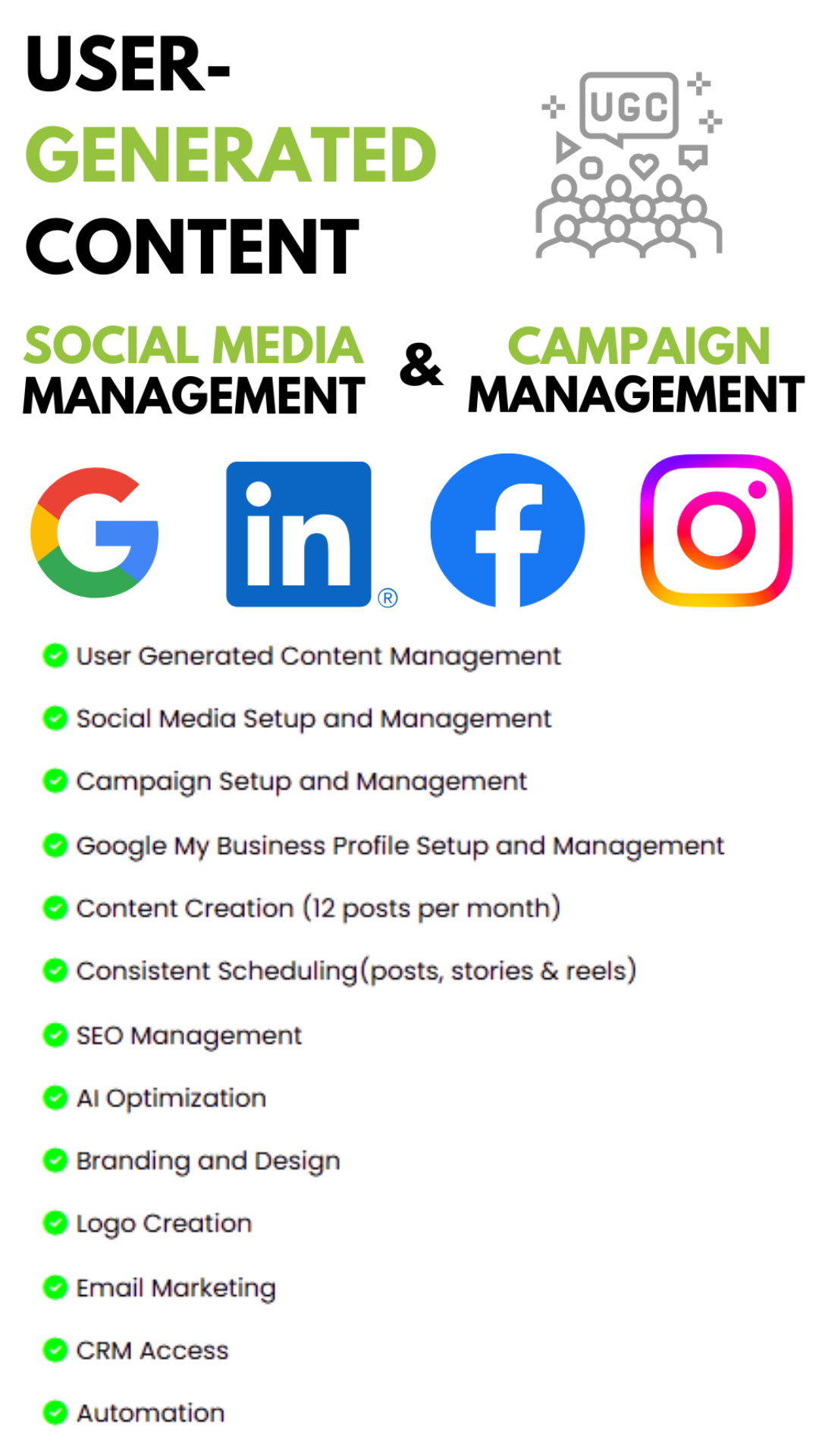 This is AI Agency's UGC Management Package